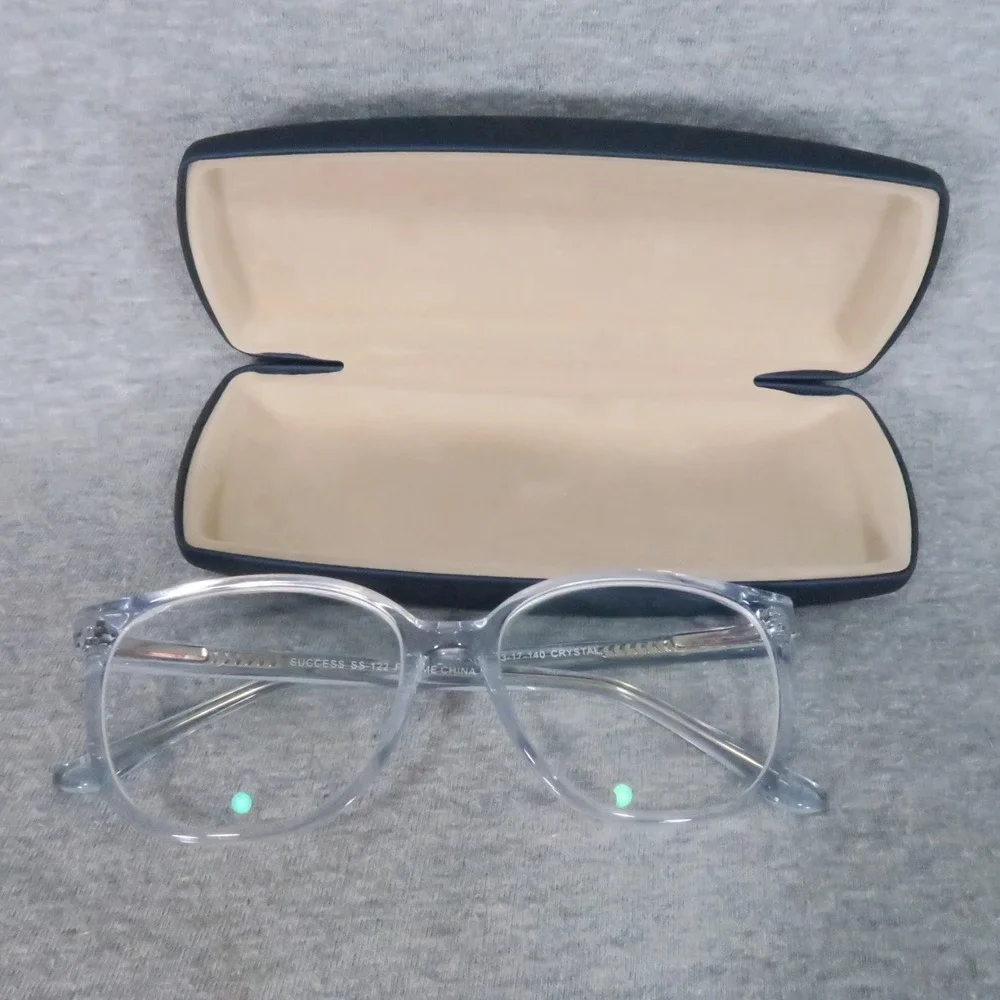 XPL Success Eye Glass Frames 53-17-140 SS-122 Crystal Clear Plastic w/ Hard Case